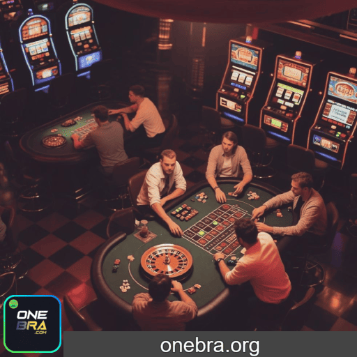 Imagem promocional do cassino online da ONEBRA mostrando jogos ao vivo